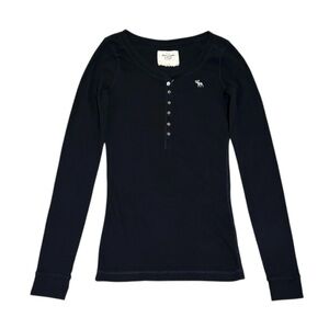 Y2K Abercrombie & Fitch Black Henley Top